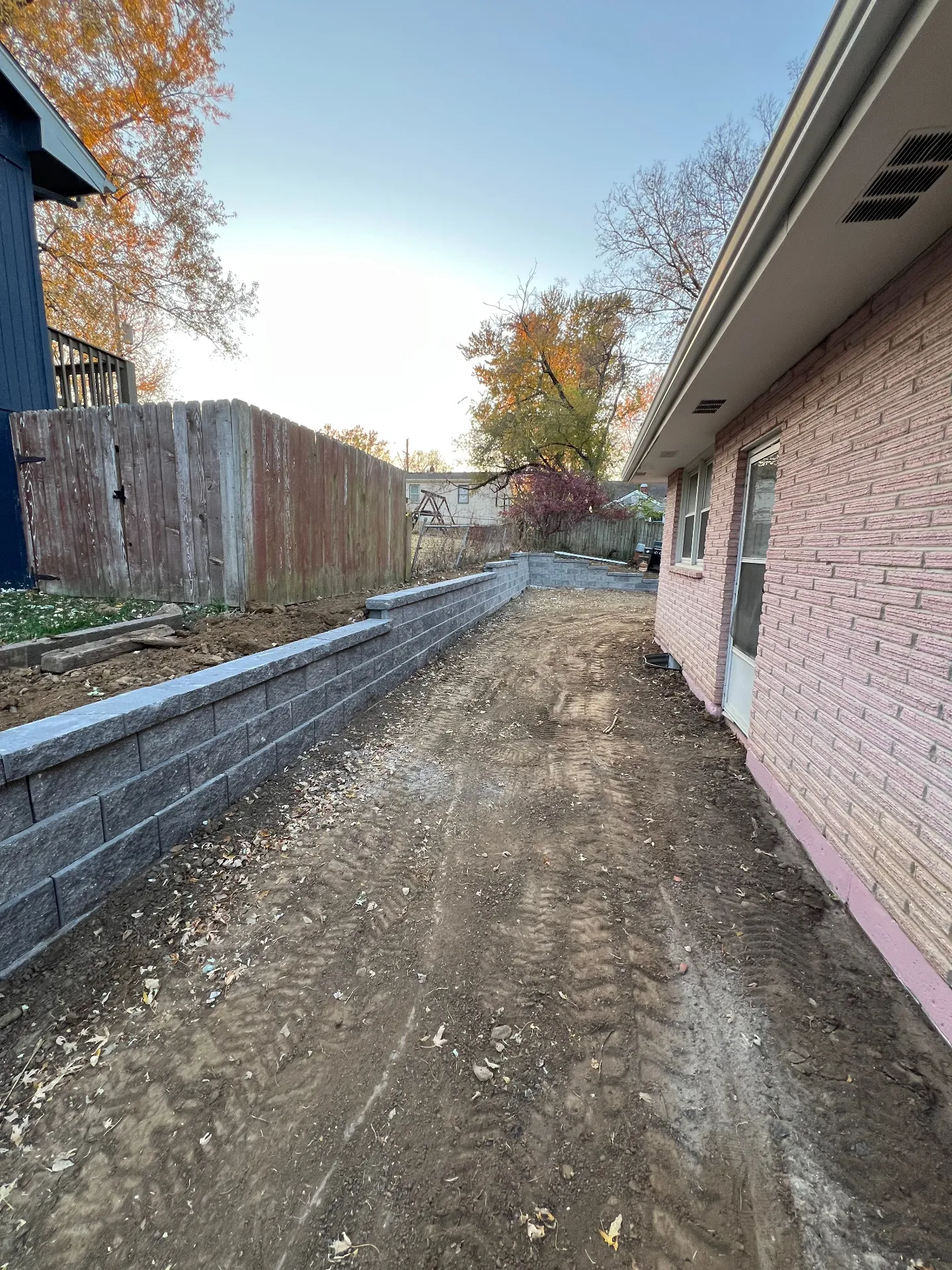 Retaining Wall, Functional Drain and Grading