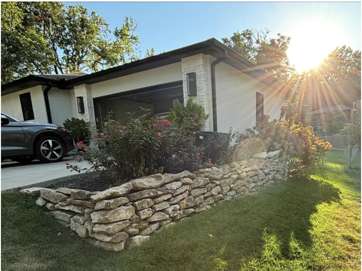 Before landscaping - basic retaining wall structure