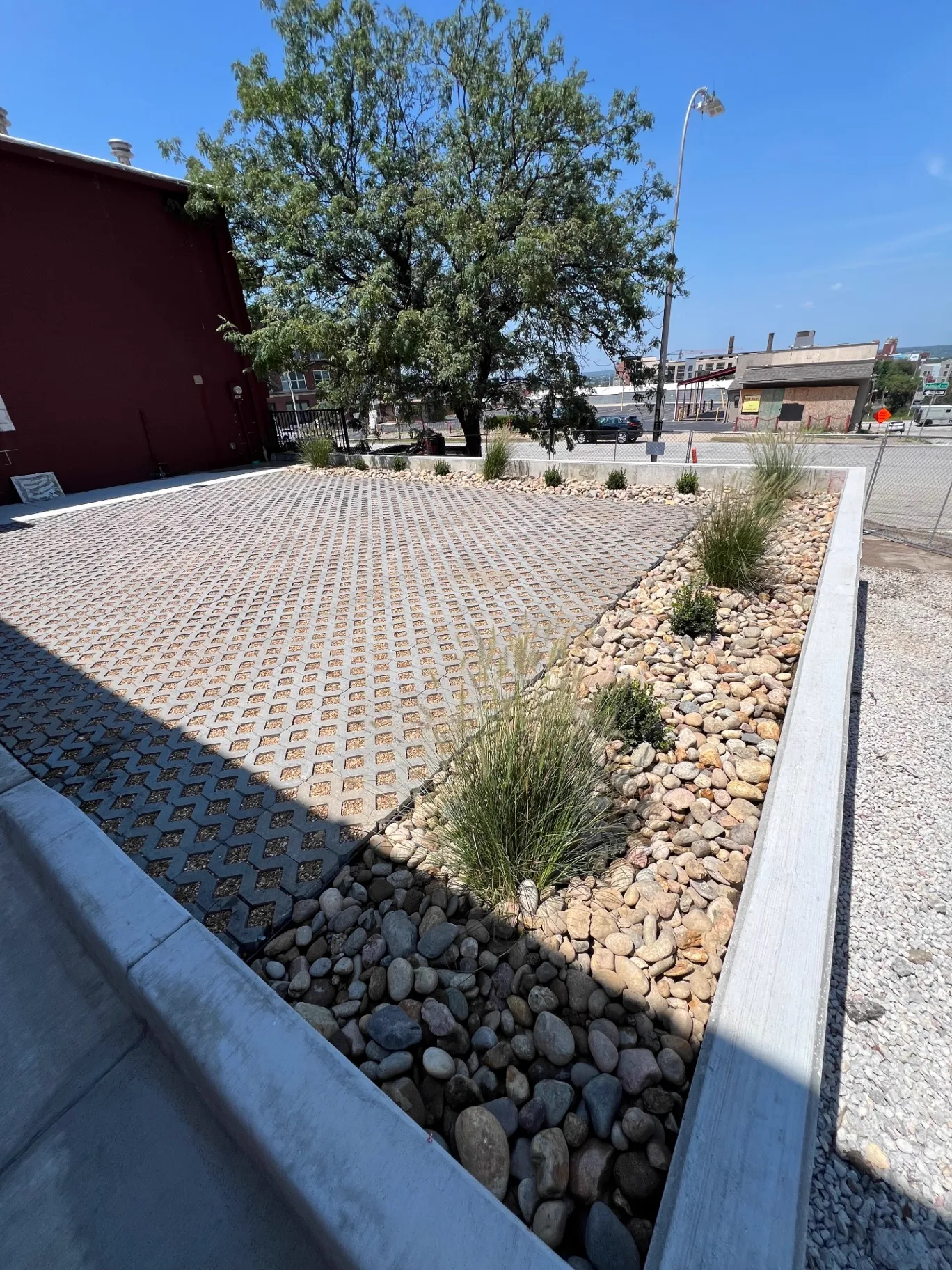 Concrete Retaining Wall with Native Plantings
