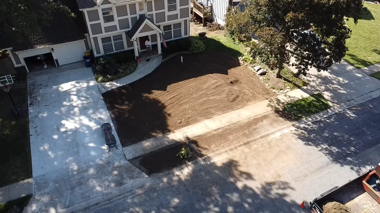 Before sod installation - soil preparation and grading